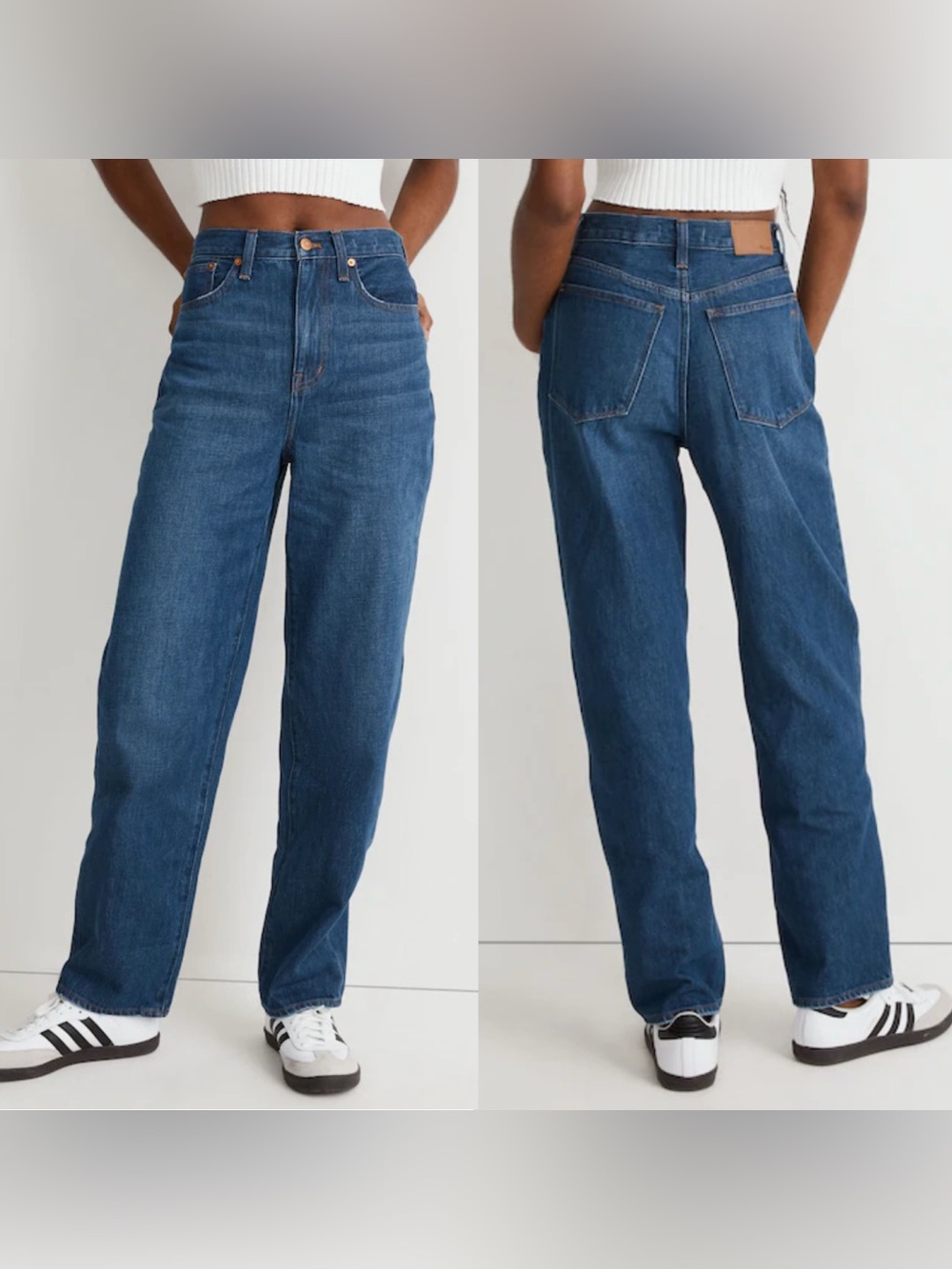 Madewell Baggy Straight Jeans in Dark Worn Indigo Wash Size 27